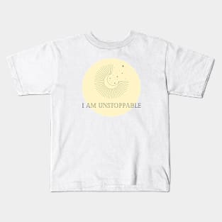 Affirmation Collection - I Am Unstoppable (Yellow) Kids T-Shirt